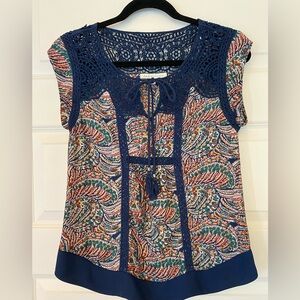 Daniel Rainn Blue and Multicolor Blouse